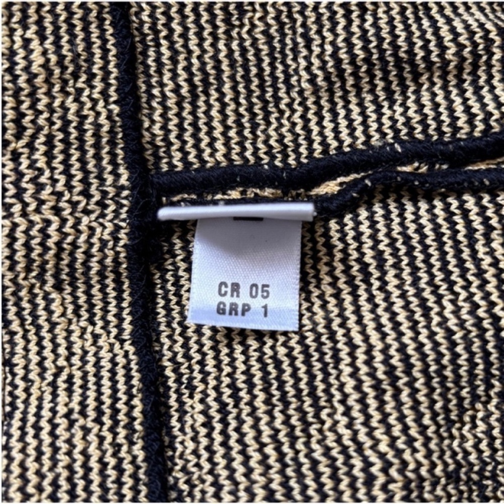 St John Houndstooth Jacket Vintage Fringe Knit Archival Logo Yellow Black Size 8 - Picture 11 of 14